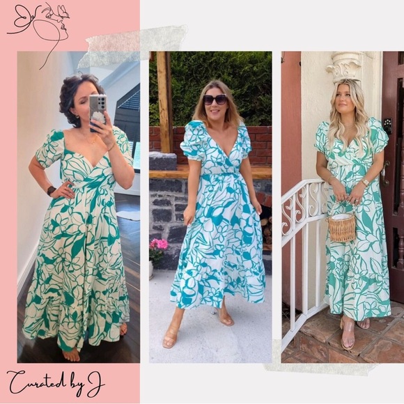 Poplin printed midi dress - Picture 5 of 7